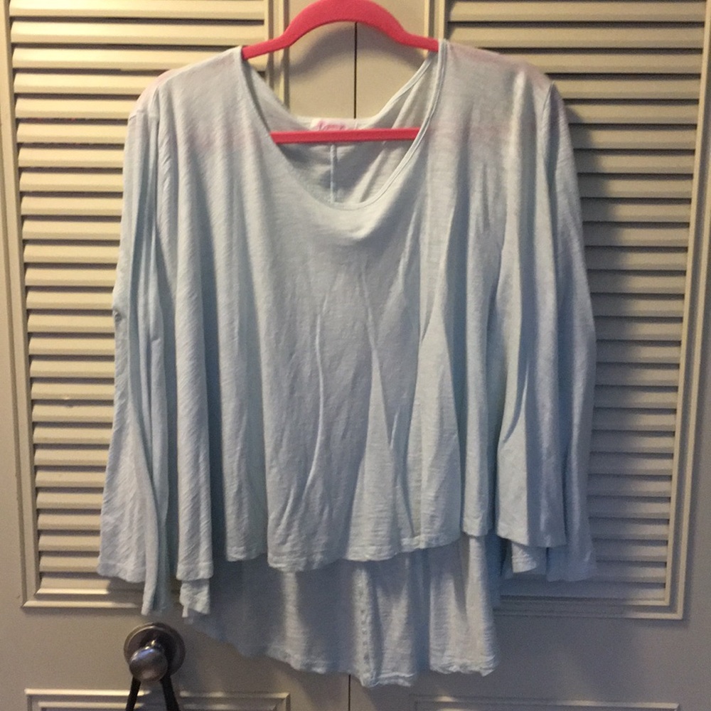 Light Blue Flowy Top